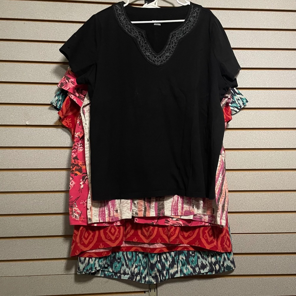 Lot of 10 Women's V Neck T‎ Shirts Casual Everyday Tops Size XXL 2X